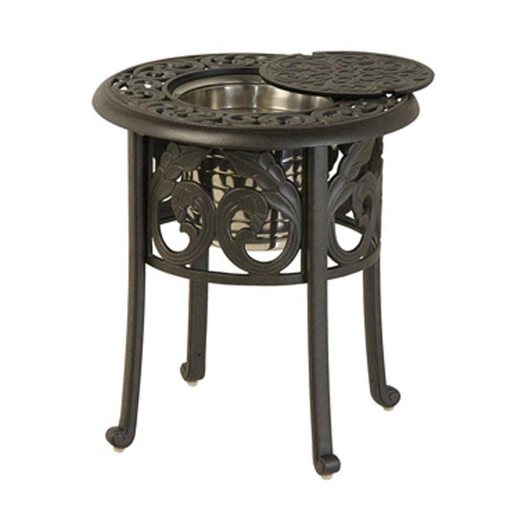 Chateau 20 inch Round Ice Bucket Table Black