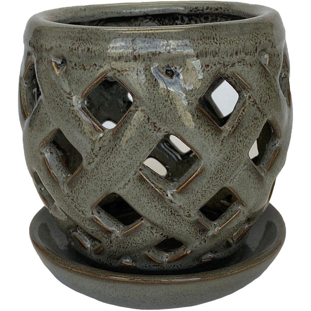 Lattice Orchid Pot 13.5x13.5x12.5cm