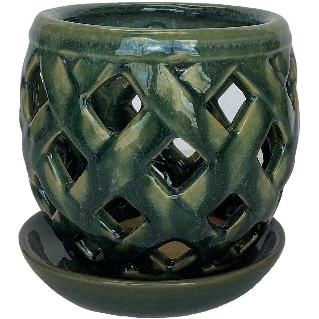 Lattice Orchid Pot 13.5x13.5x12.5cm