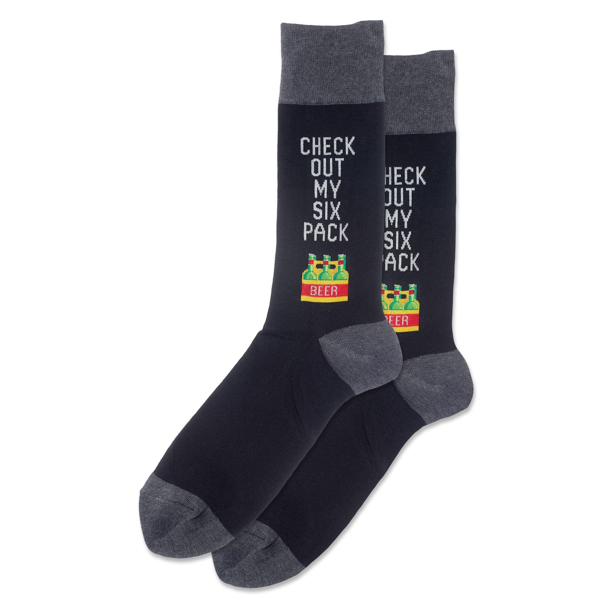 Mens Socks Check Out My Six Pack Black