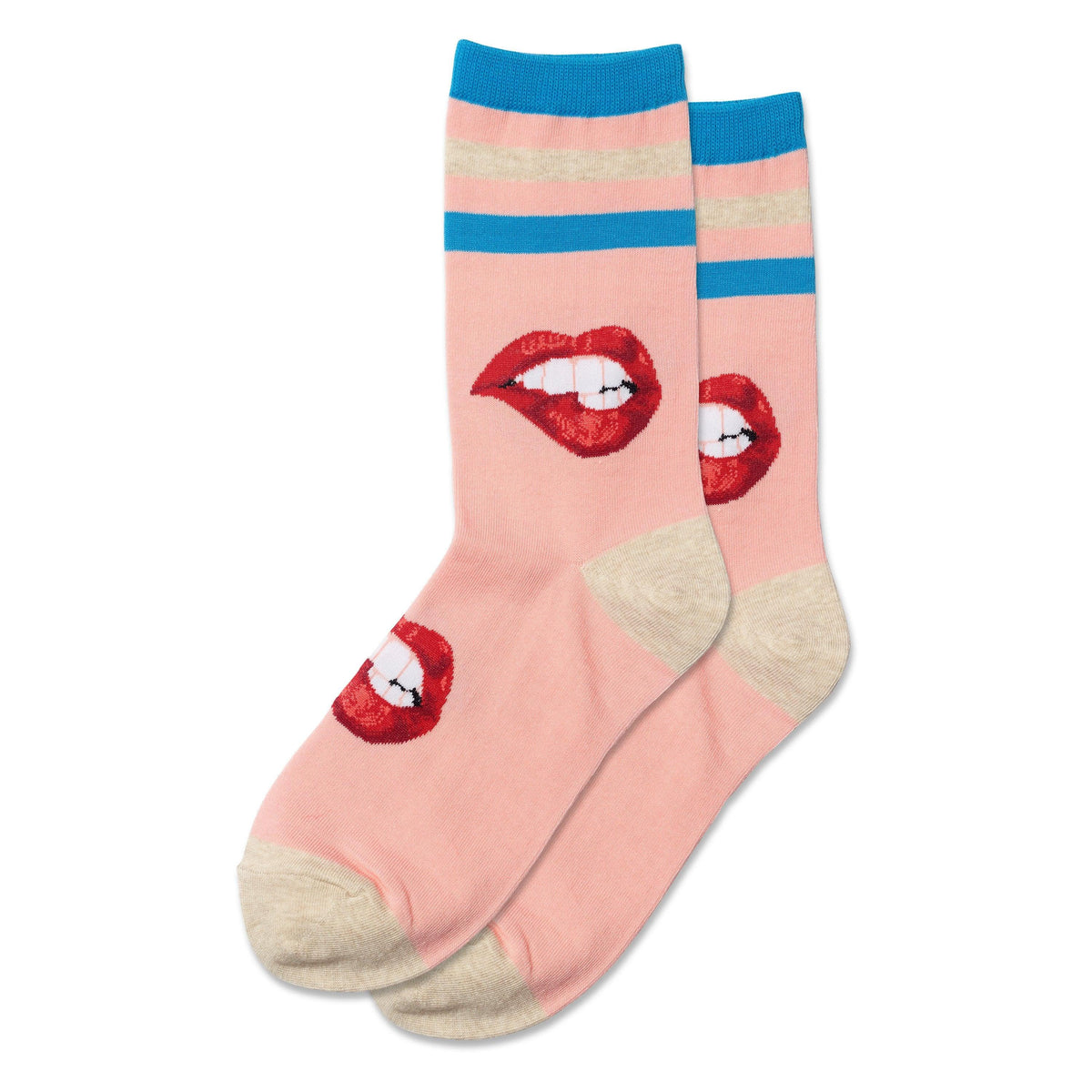 Ladies Socks Biting Lips Blush