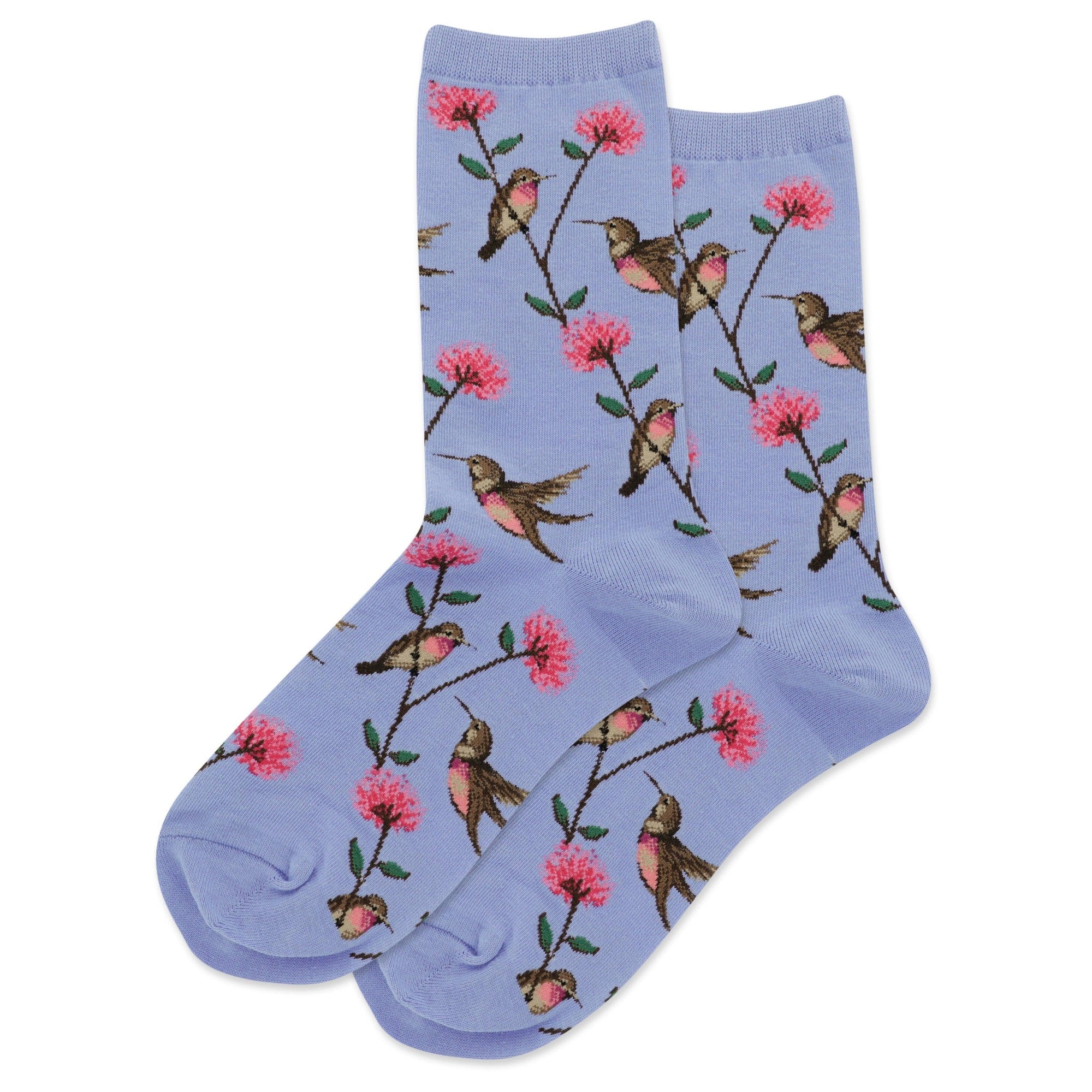 Ladies Socks Hummingbirds Cosmic Blue