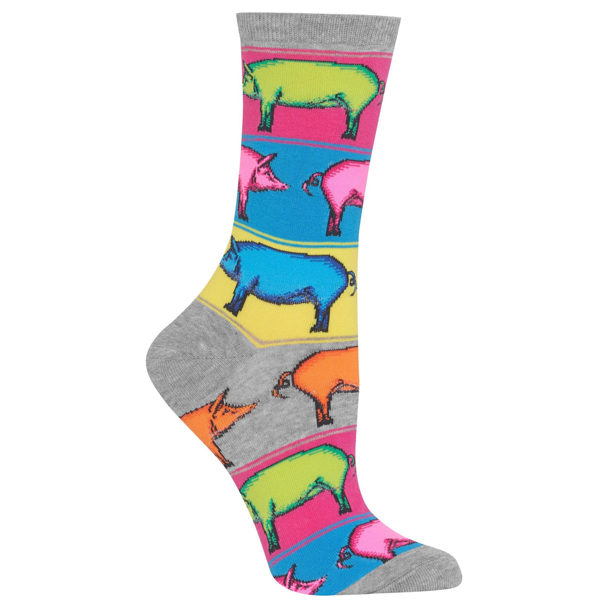 Ladies Socks Pop Pigs Grey