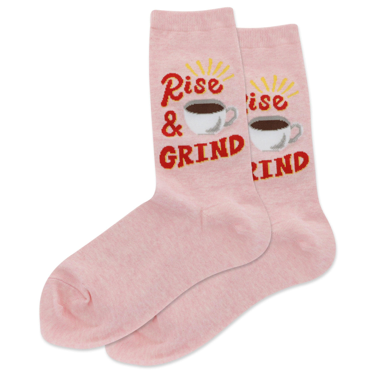 Ladies Socks Rise And Grind Pink