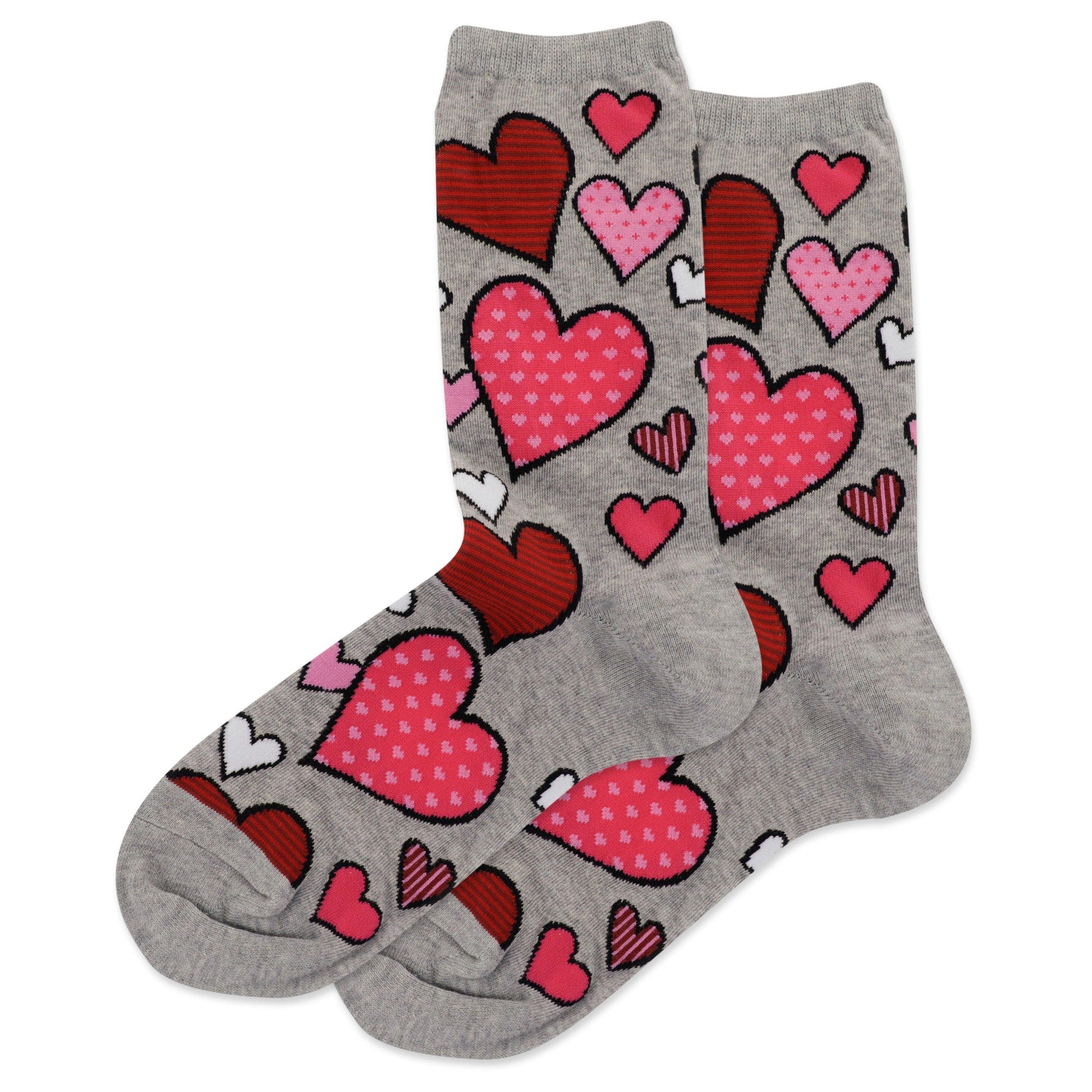 Ladies Socks Hearts Grey