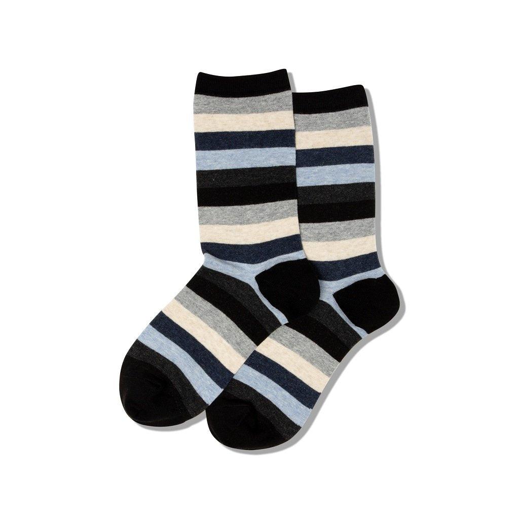 Ladies Socks Stripe Classic Black