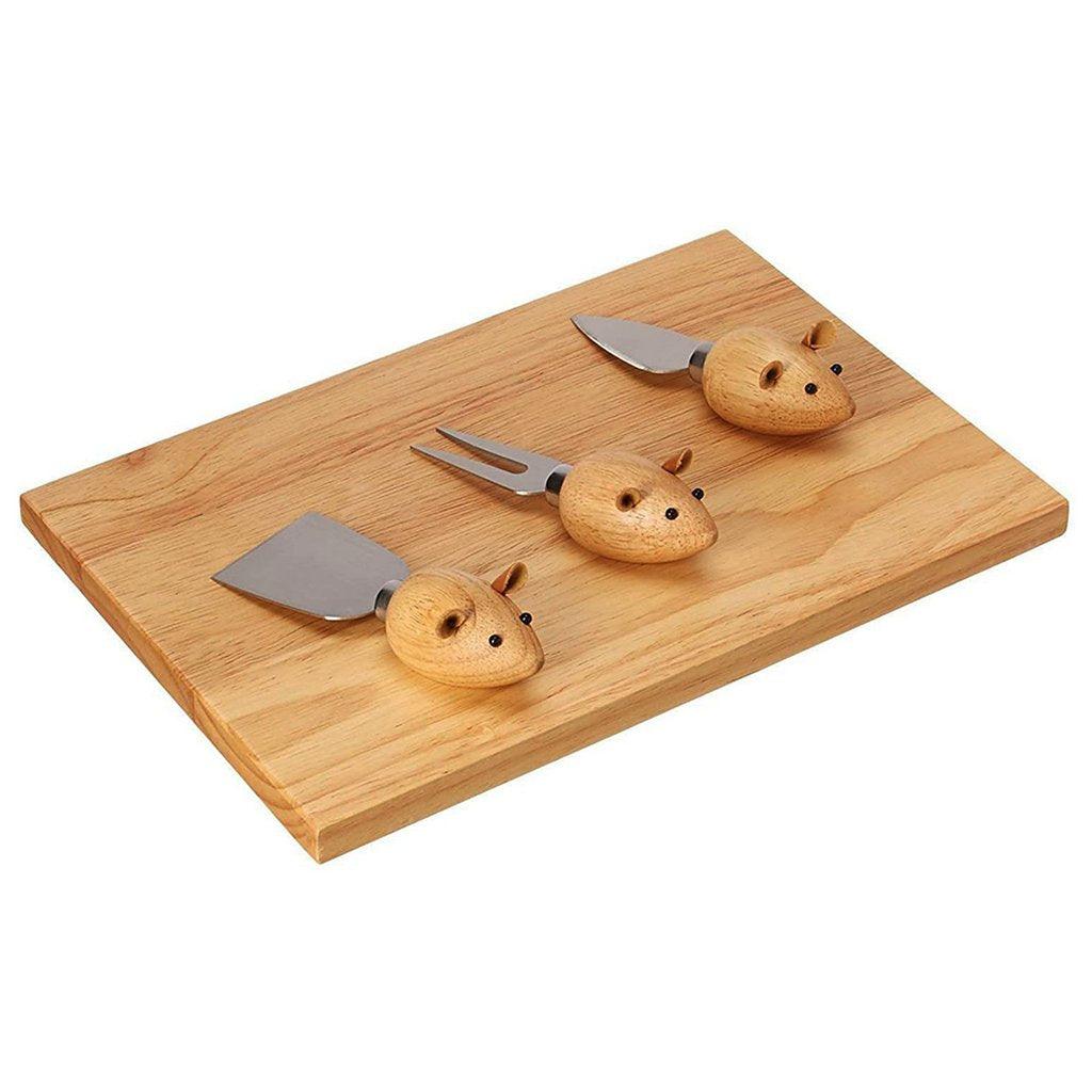 Cutting Board with 3 Mouse Cheese