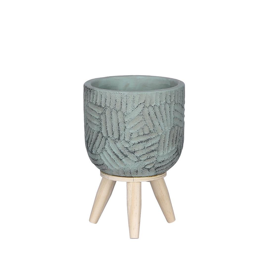 Gaby Pot on Stand Turquoise