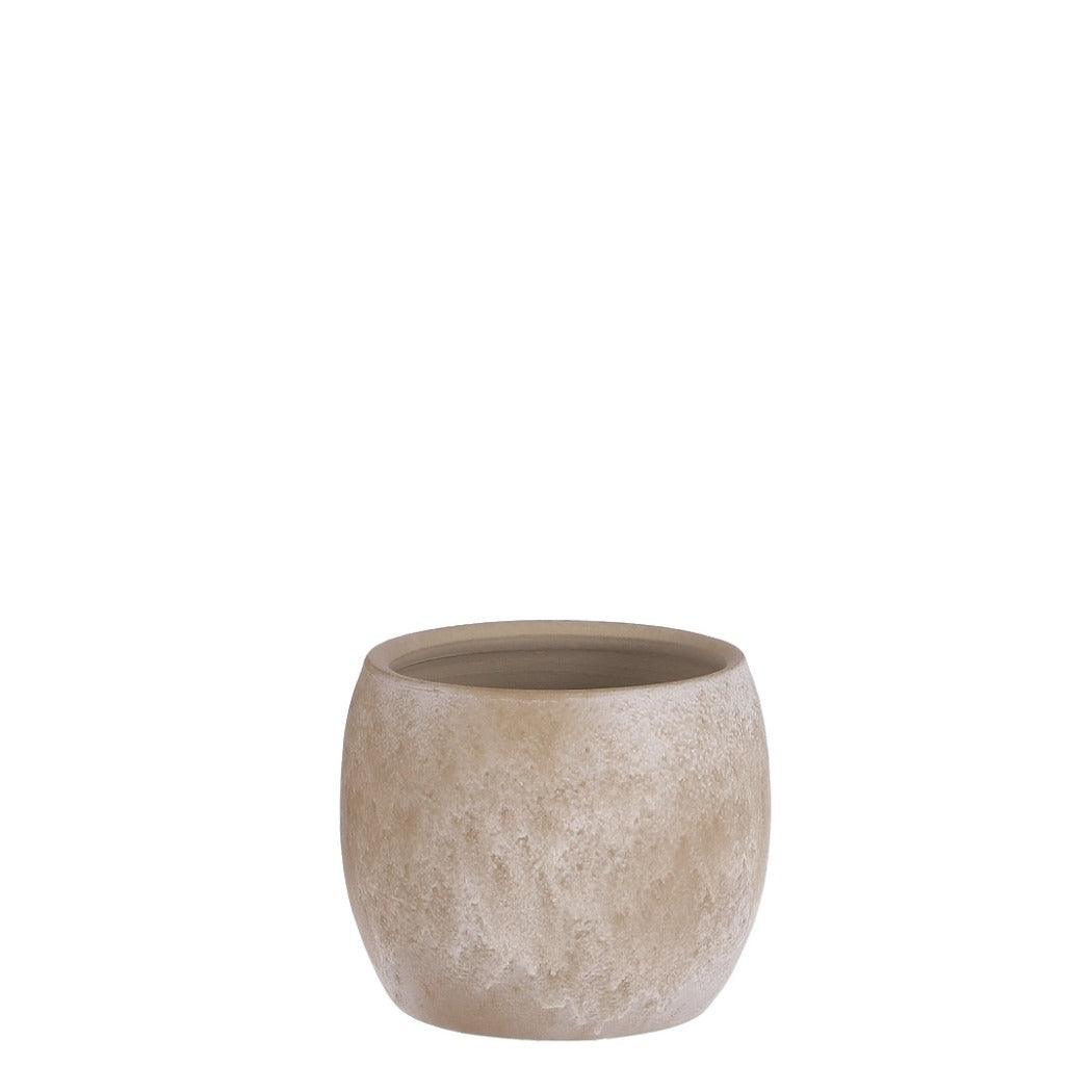 Lester Round Pot Cream Stone