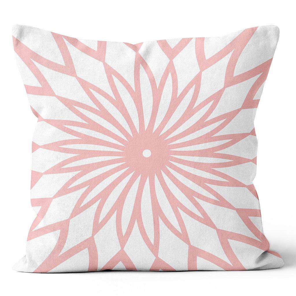 Floral Swirl Print White/Pink 20x20&quot; Outdoor Pillow