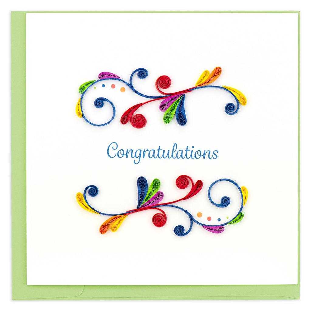 Quilled Congratulations Swirl Greeting Card
