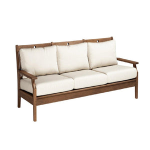 This stylish and everlasting sofa is a stunning addition to any outdoor living space. With spacious deep seating, the custom-made, woven cushions are fade resistant to last year over year. Measures 34in H x 88in W x 35in D. 