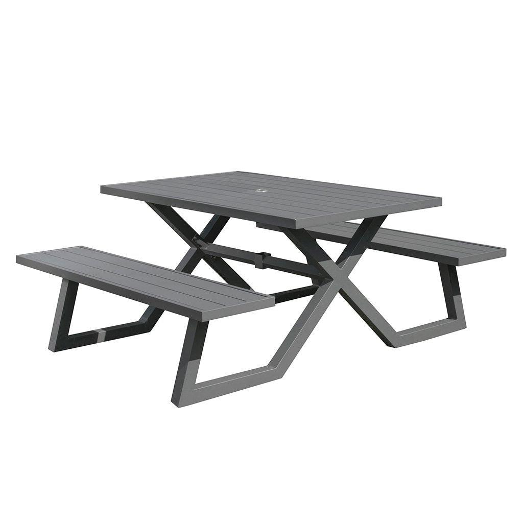 Banquet Deluxe 5 foot aluminum picnic table, charcoal