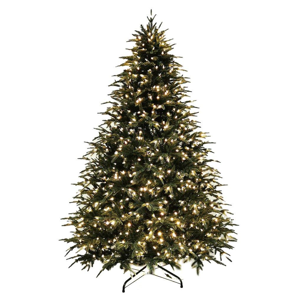 Adorned with 1100 warm or bright LED lights, this tree not only adds a festive ambiance to your space but also makes decorating a breeze. The LED lights are controllable and come with two settings, allowing you to choose between a soft, warm glow and a brighter, more colourful illumination. 