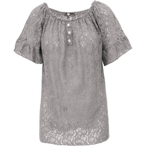 Woven Short Sleeved Top - Silver