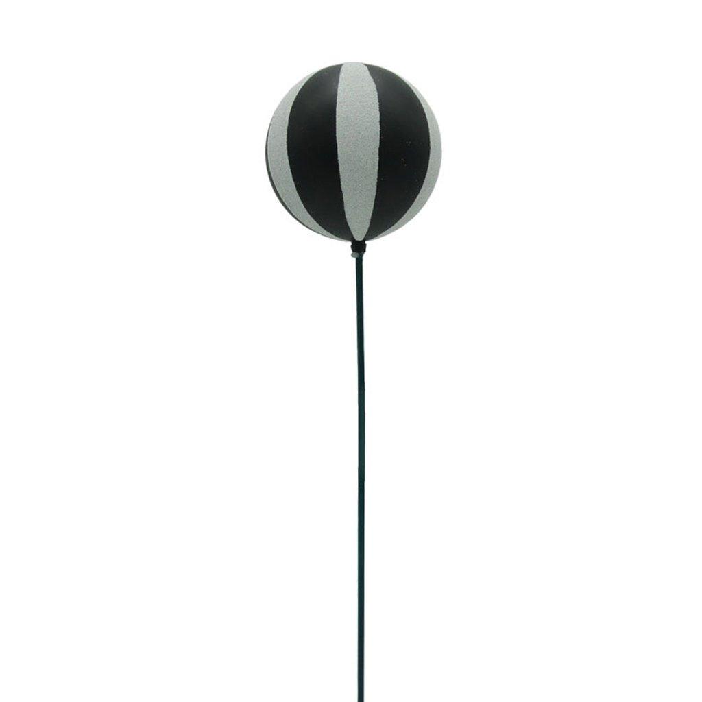 Ball With Glitter Stripe And Stick 100mm matte black and white