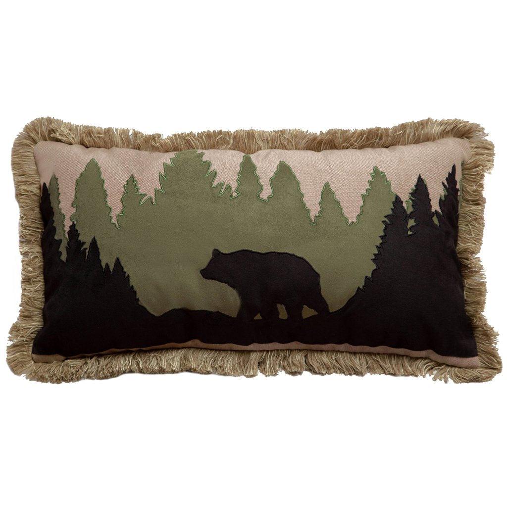 Bear Scene Pillow 14x26"