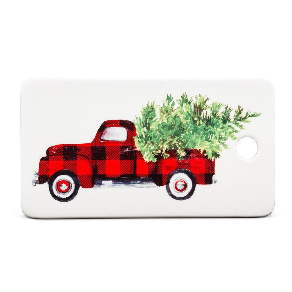 Checkered Truck Cheese Board 5x9 in