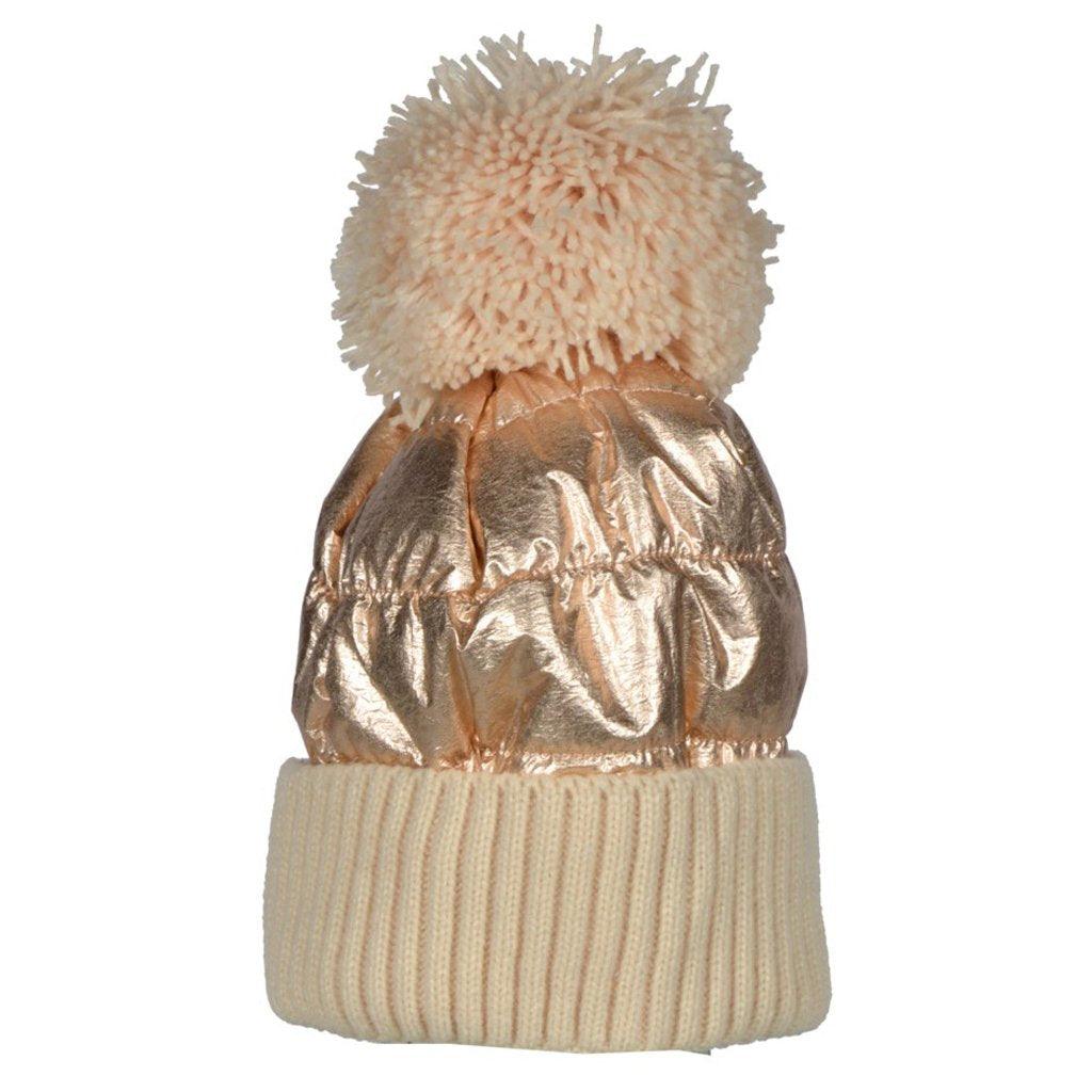 Metallic Puffer Winter Hat