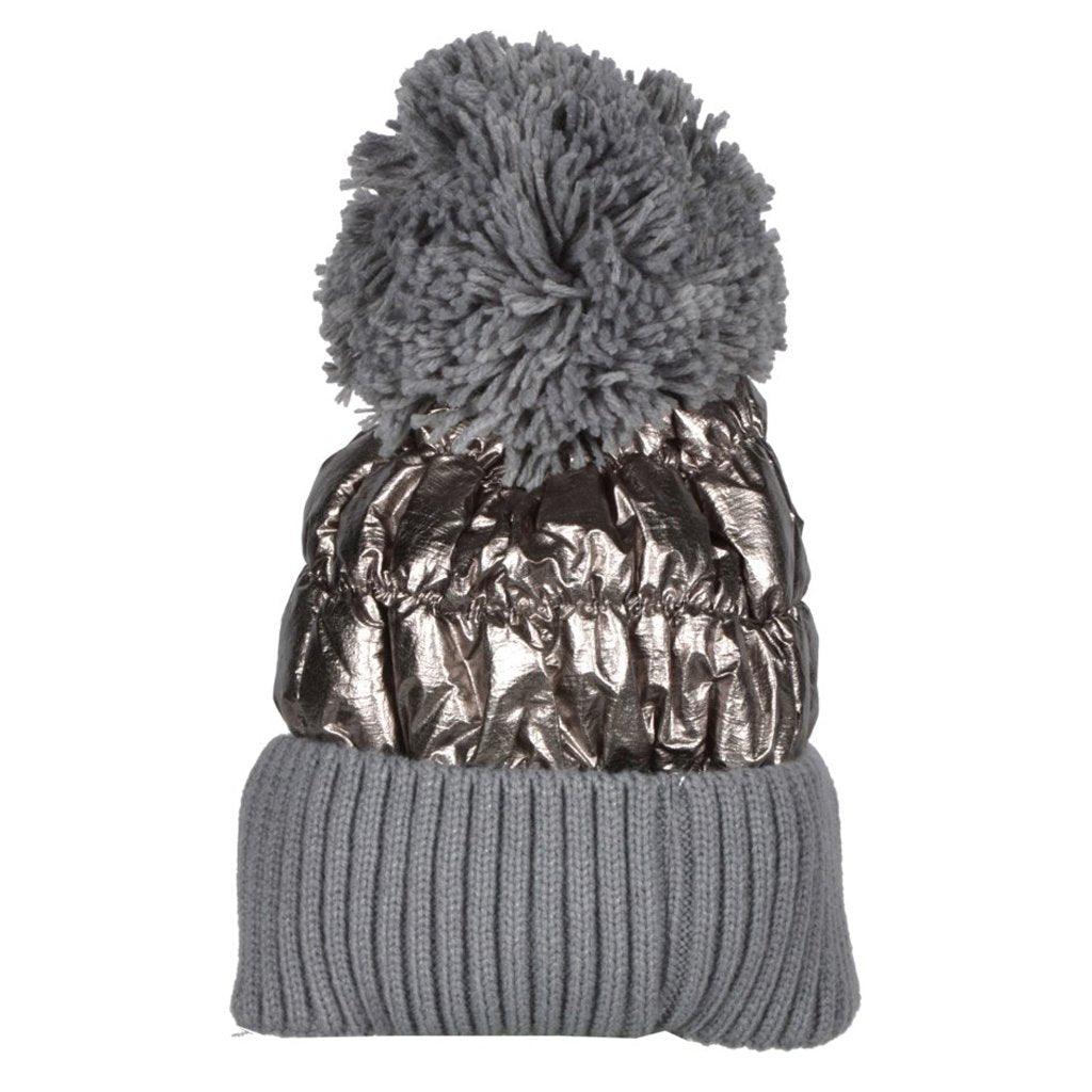 Metallic Puffer Winter Hat