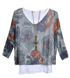 Abstract Rose Two Piece Tunic