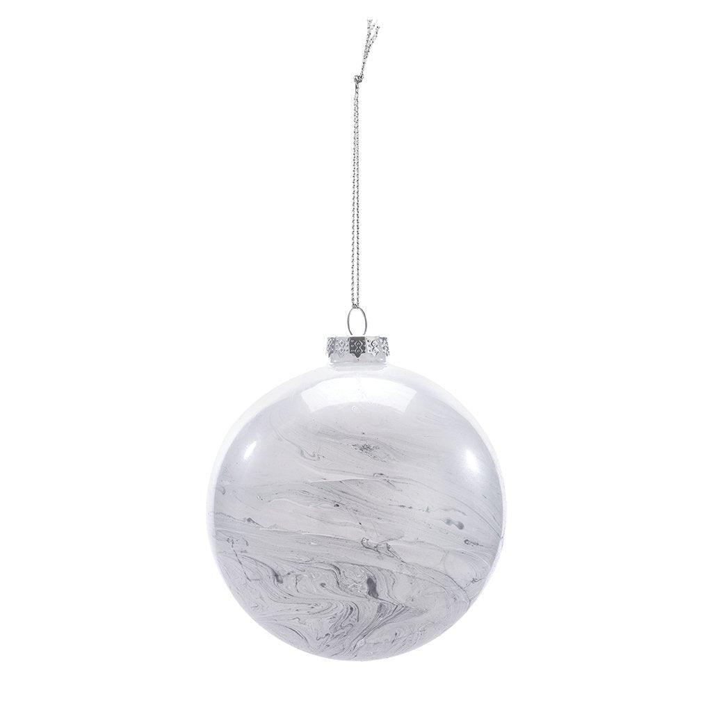 Silver/White Swirl Ornament