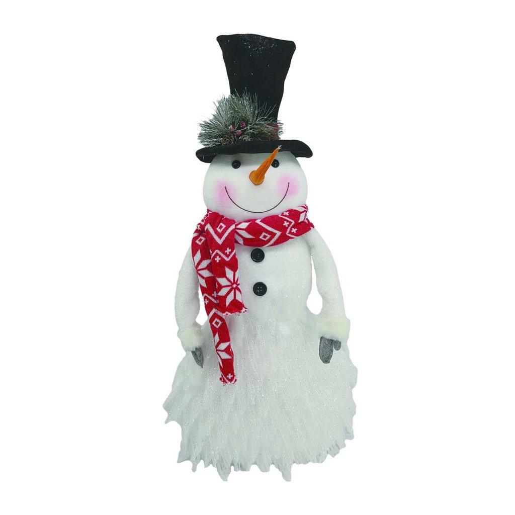 28" Snowman Fake Fur W/Black Hat