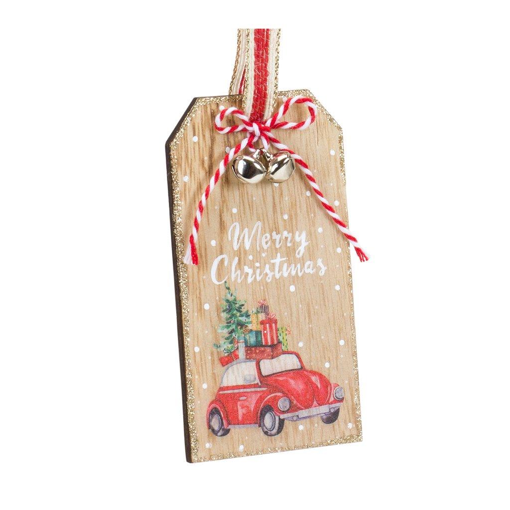 Wood 4.75" tag ornaments/each