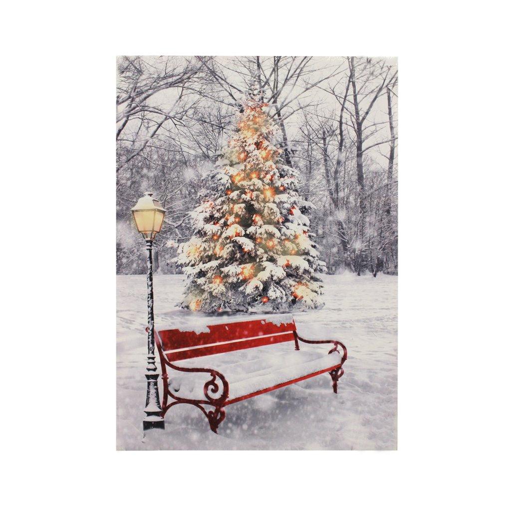 Bench And Tree Canvas Led 15.75x23.5 inch