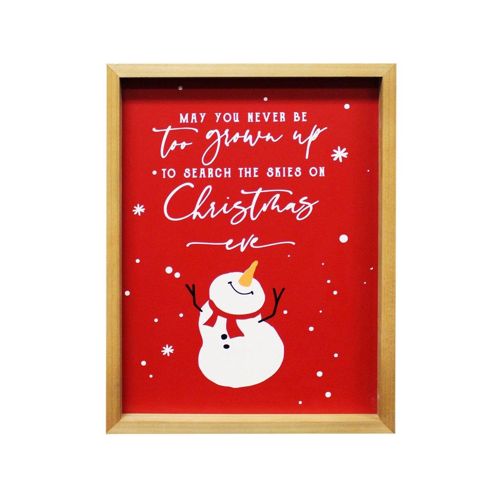 Framed Wall Art Snowman 12x15.75 inch