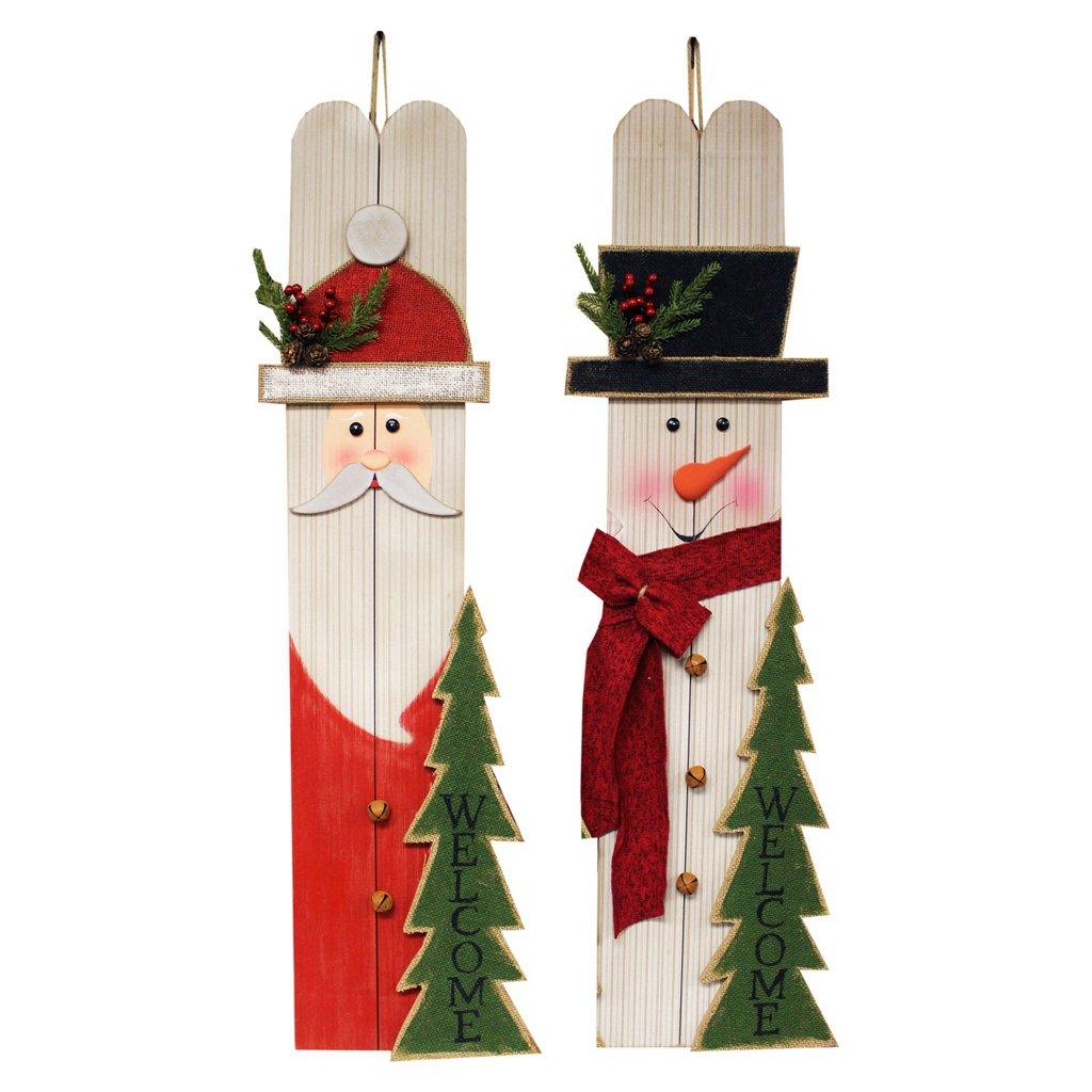 Wooden Santa Or Snowman 10x34.25 inch