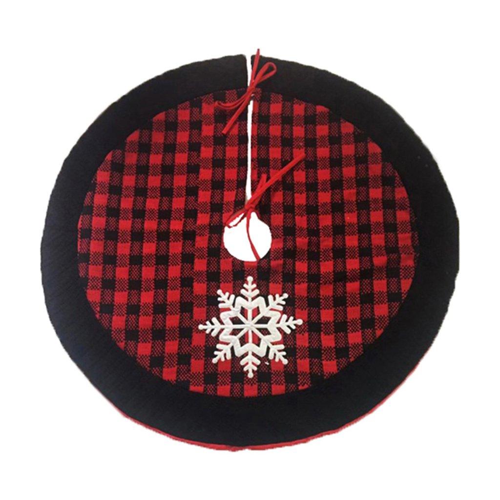 Black/Red Plaid Xmas Tree Skirt