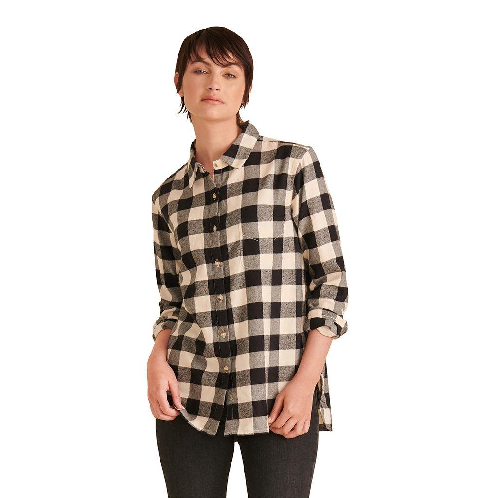 Black Plaid Women's Heritage Flannel Shirt