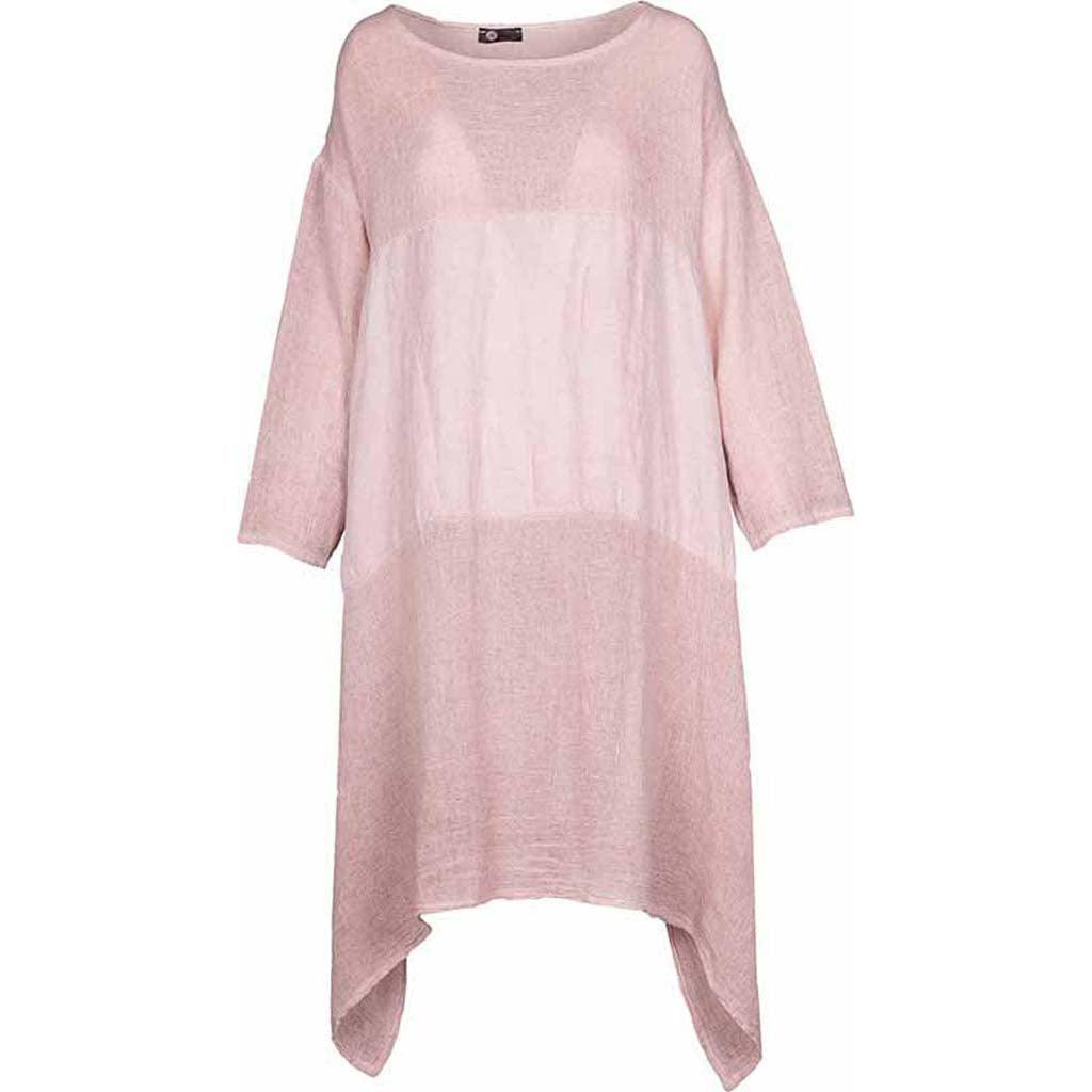 M Made in Italy Woven Long Sleeve Dress Blush