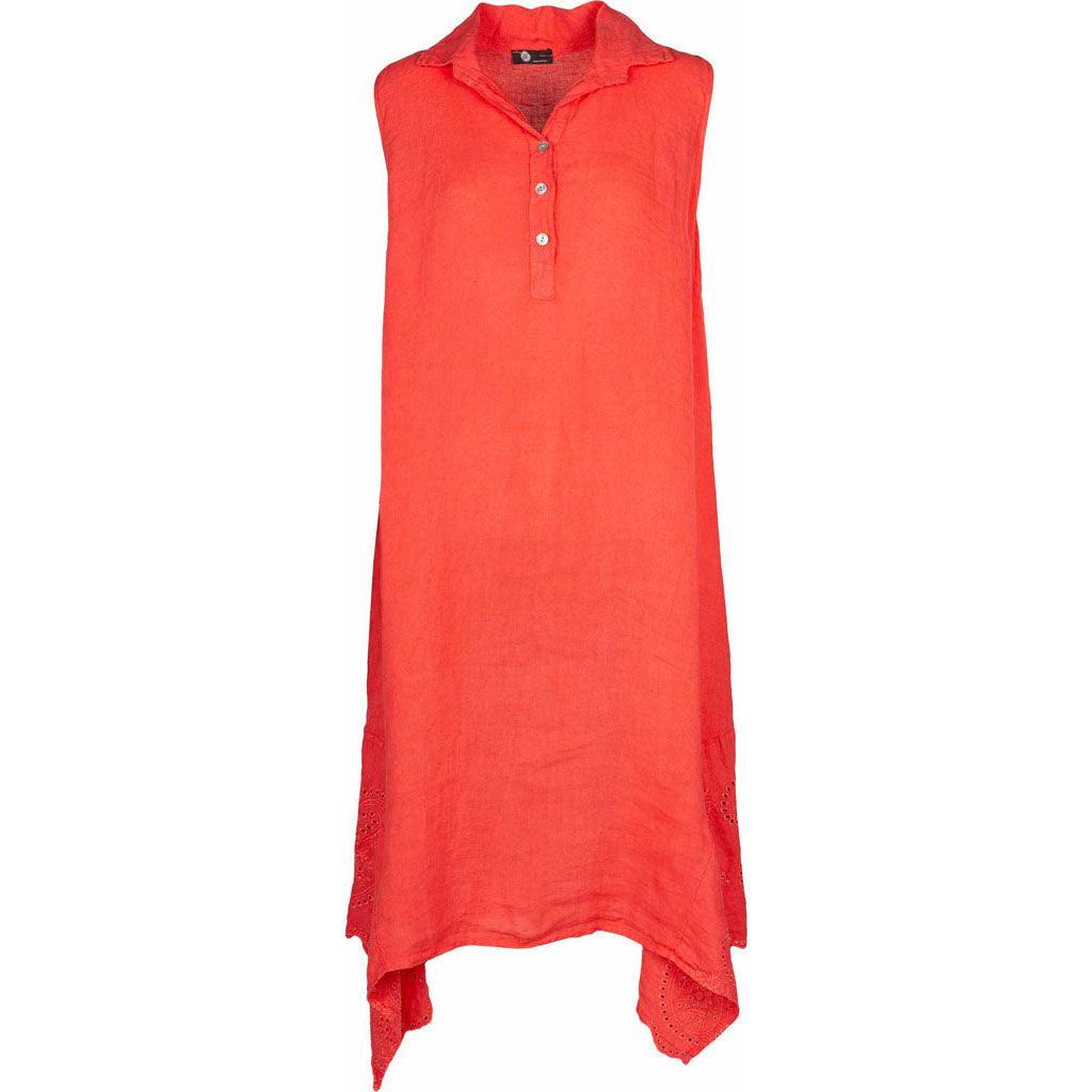 M Made in Italy Woven Sleeveless Dress Coral