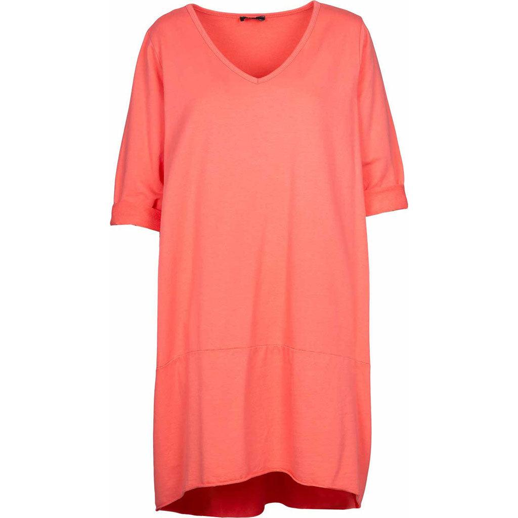 M Made in Italy Knit 3/4 Sleeve Dress Coral