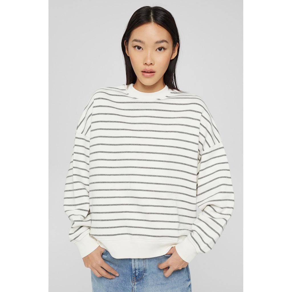 Striped Sweatshirt Organic Cotton Off White