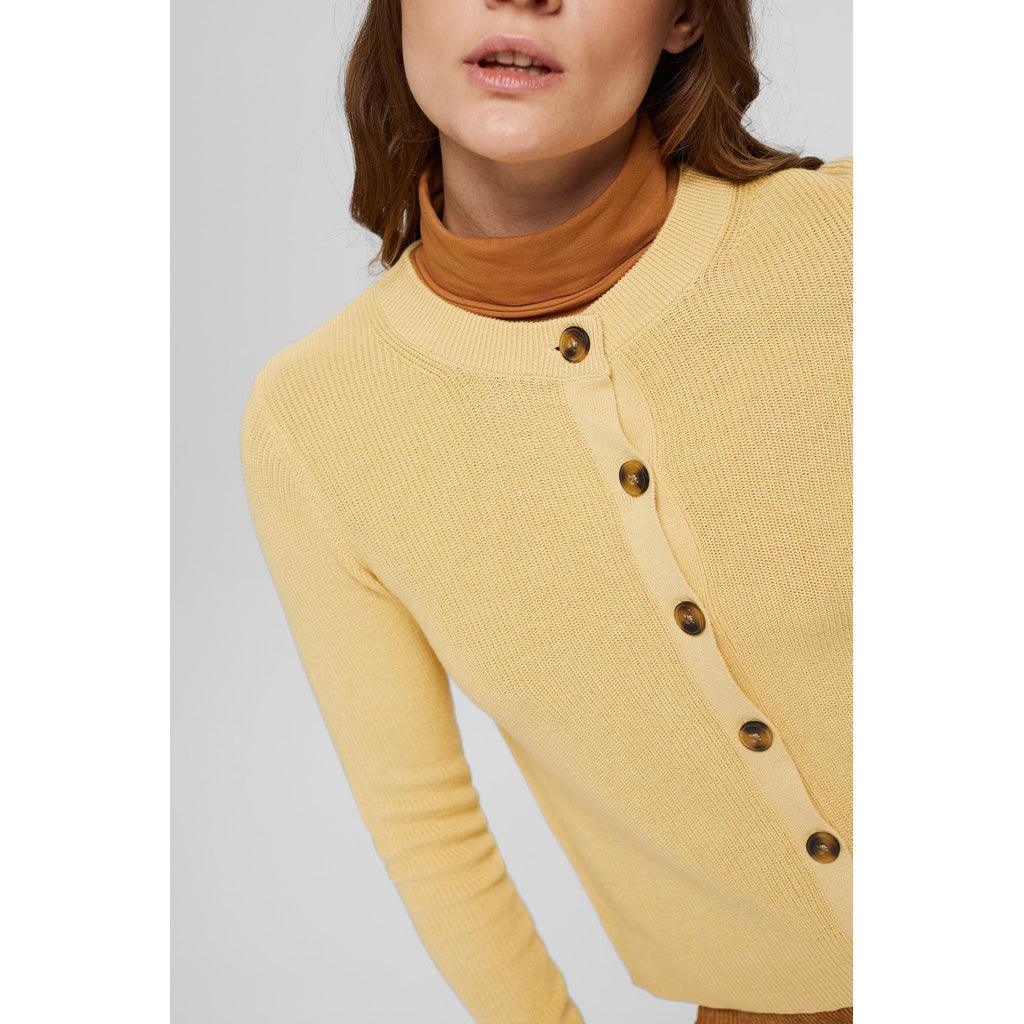Sweater Cardigan Organic Cotton Pastel Yellow