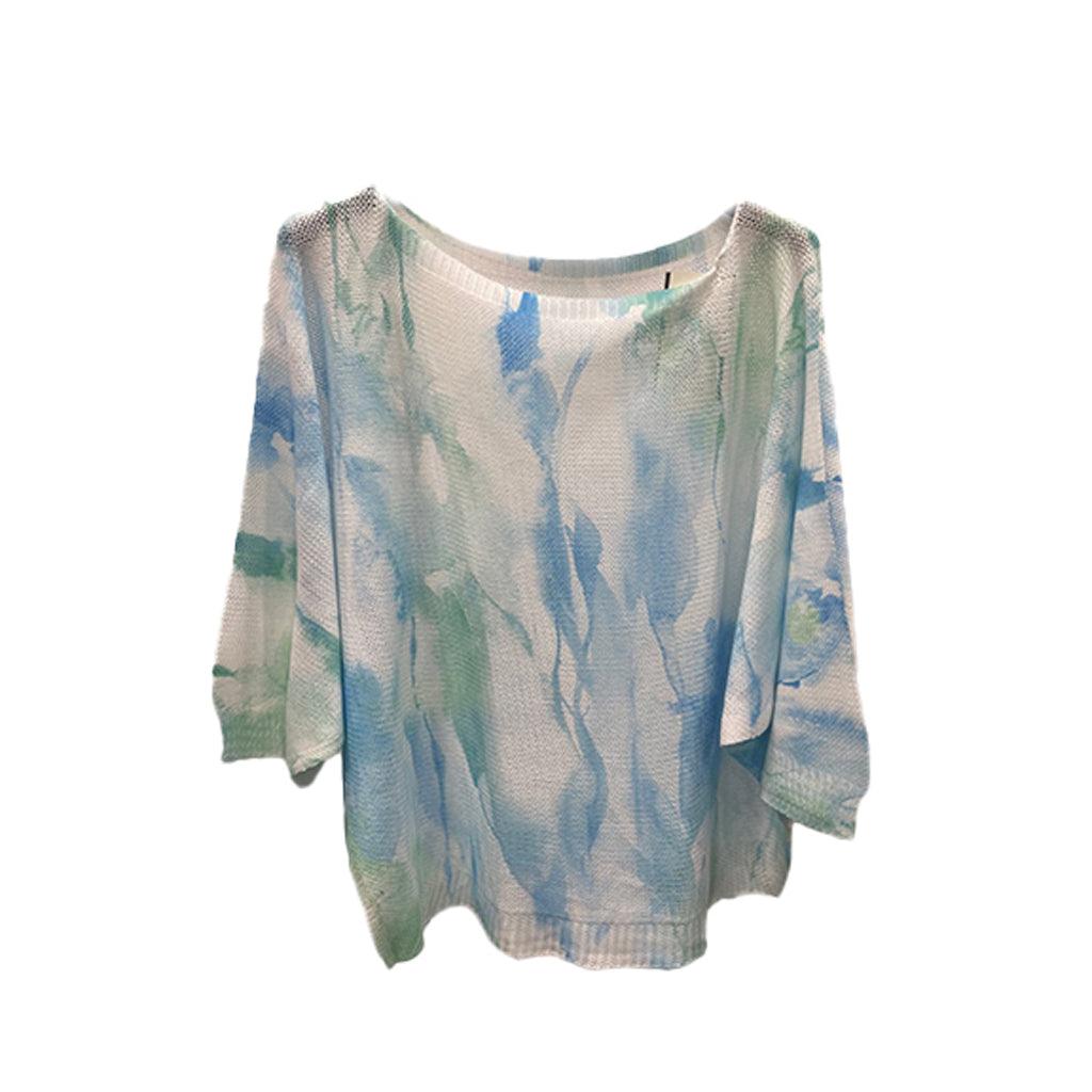 Blue Abstract Watercolor Sweater