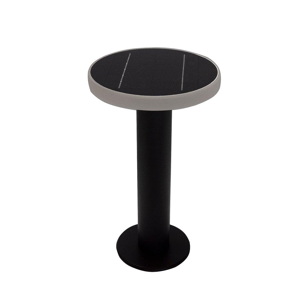 Add some glow and serving space with the Luna Solar Table and Led Warm Light! This modern and stylish table is solar powered and is controlled by a remote controller for easy use. Enjoy the versatile black surface with light brown rim accents to leave guests in awe of the modern design.