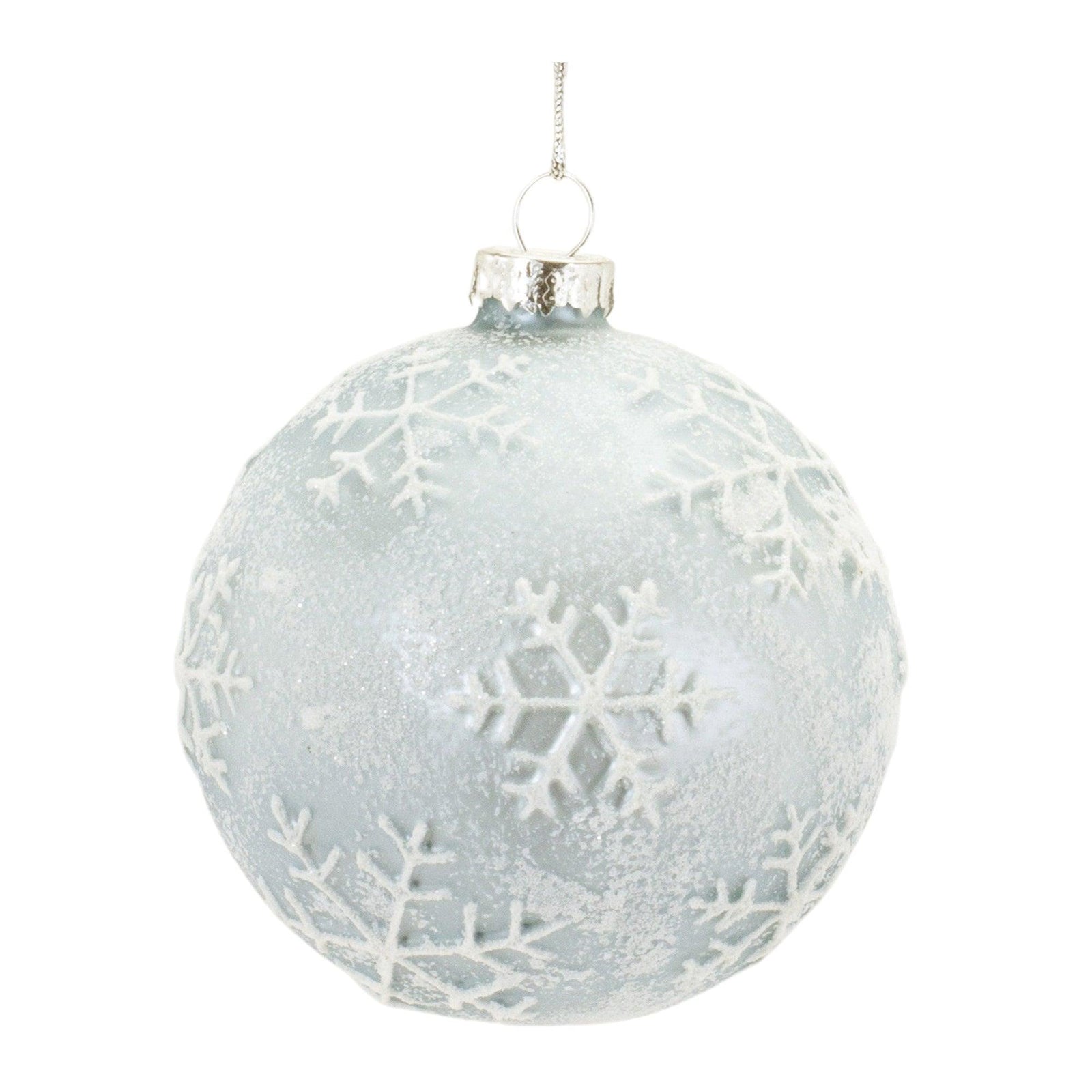 Snowflake Ball Ornament 3"D Glass