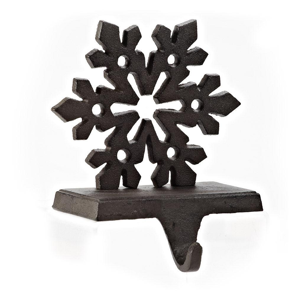 Snowflake Stocking Holder - Dark Brown