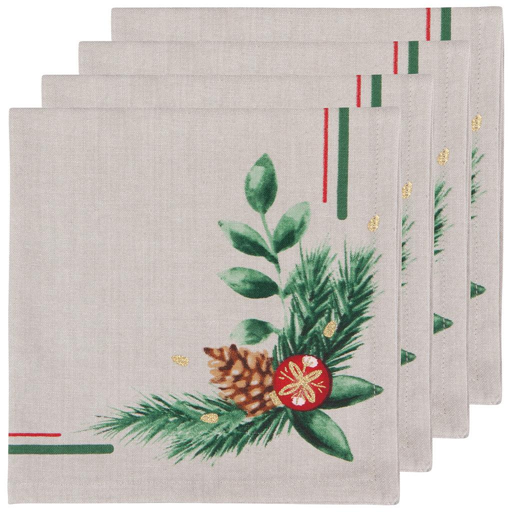 Printed Napkins Deck The Halls Set Of 4