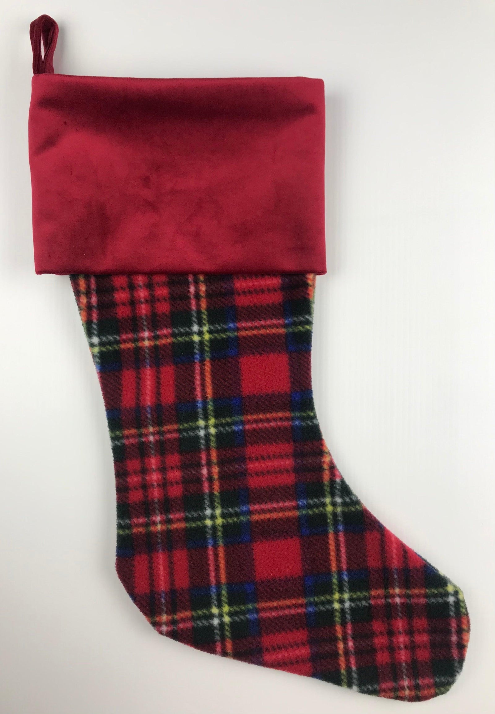 Stocking Stewart Plaid Red Velvet Cuff