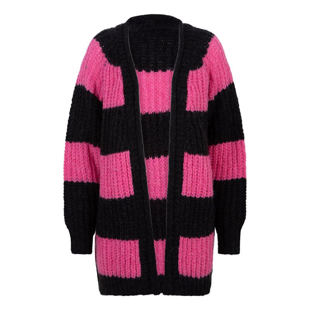 Cardigan Striped Black/Pink