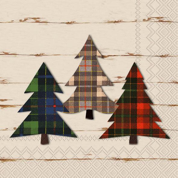 Lunch Napkin Checkered Pines Cream