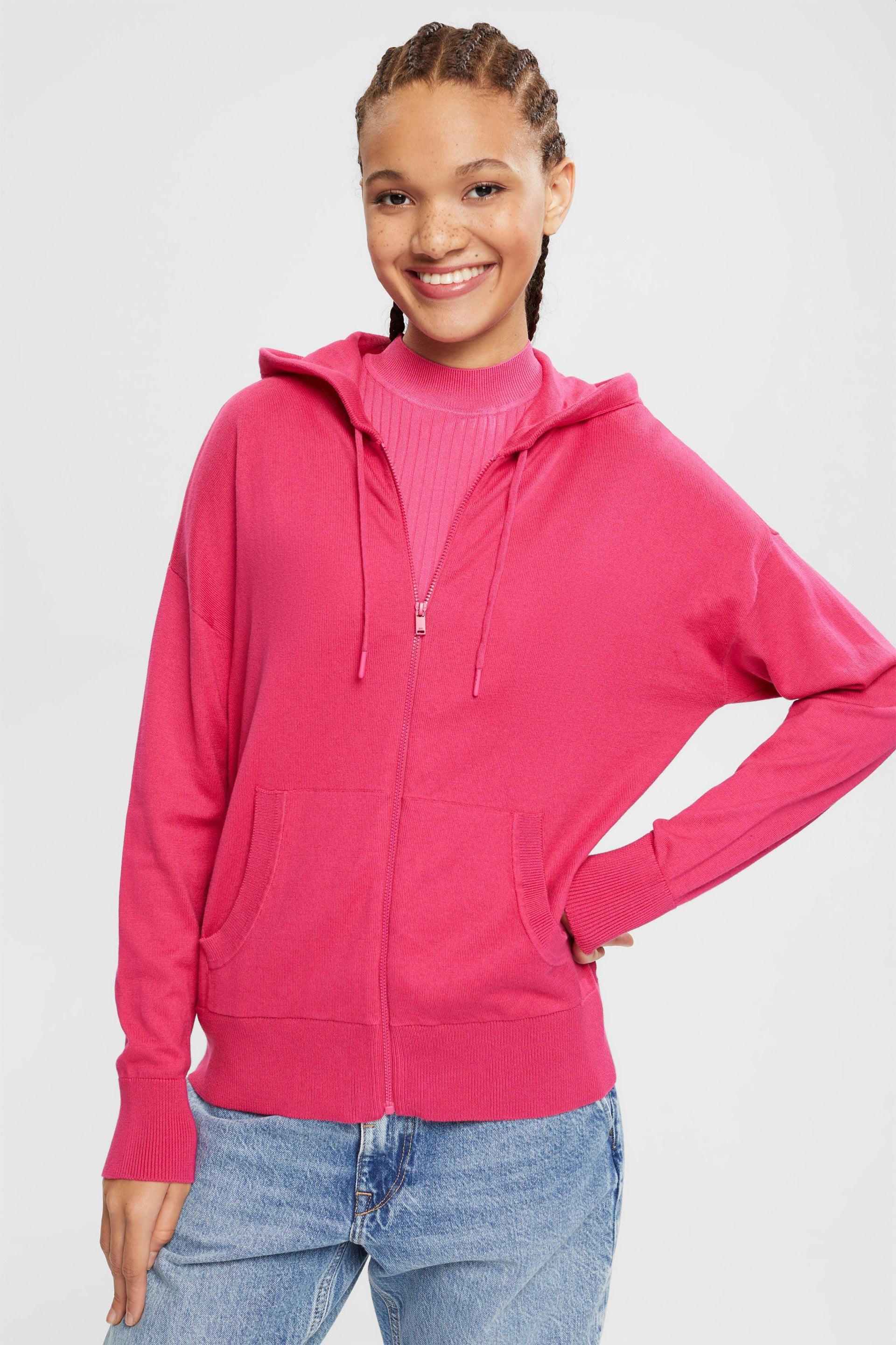 Pink on sale hooded cardigan