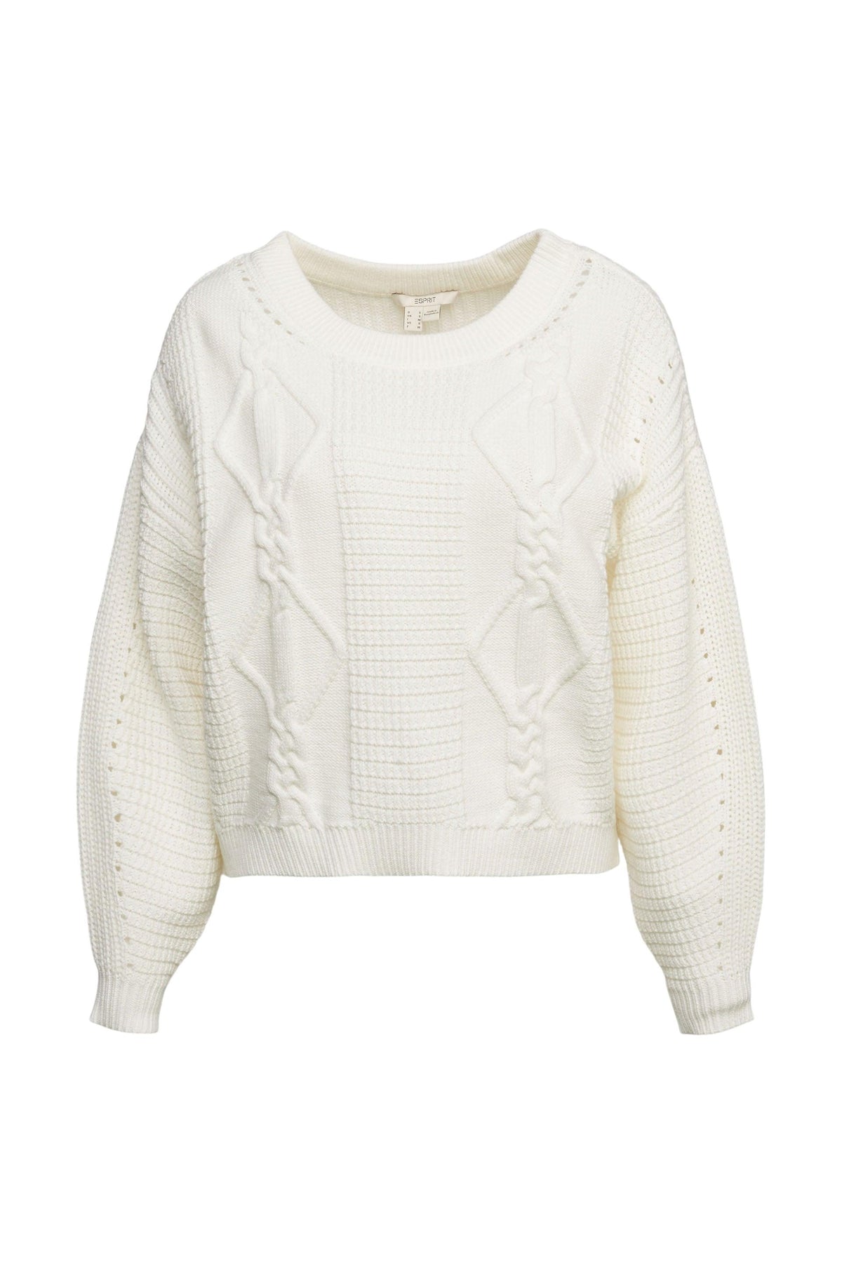 Cable Cotton Sweater Off White