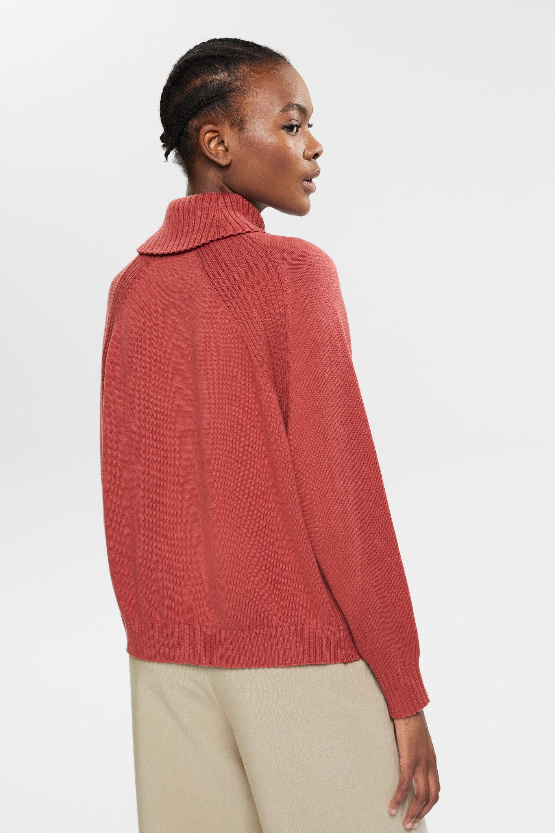 Cotton Roll Neck Sweater Terracotta