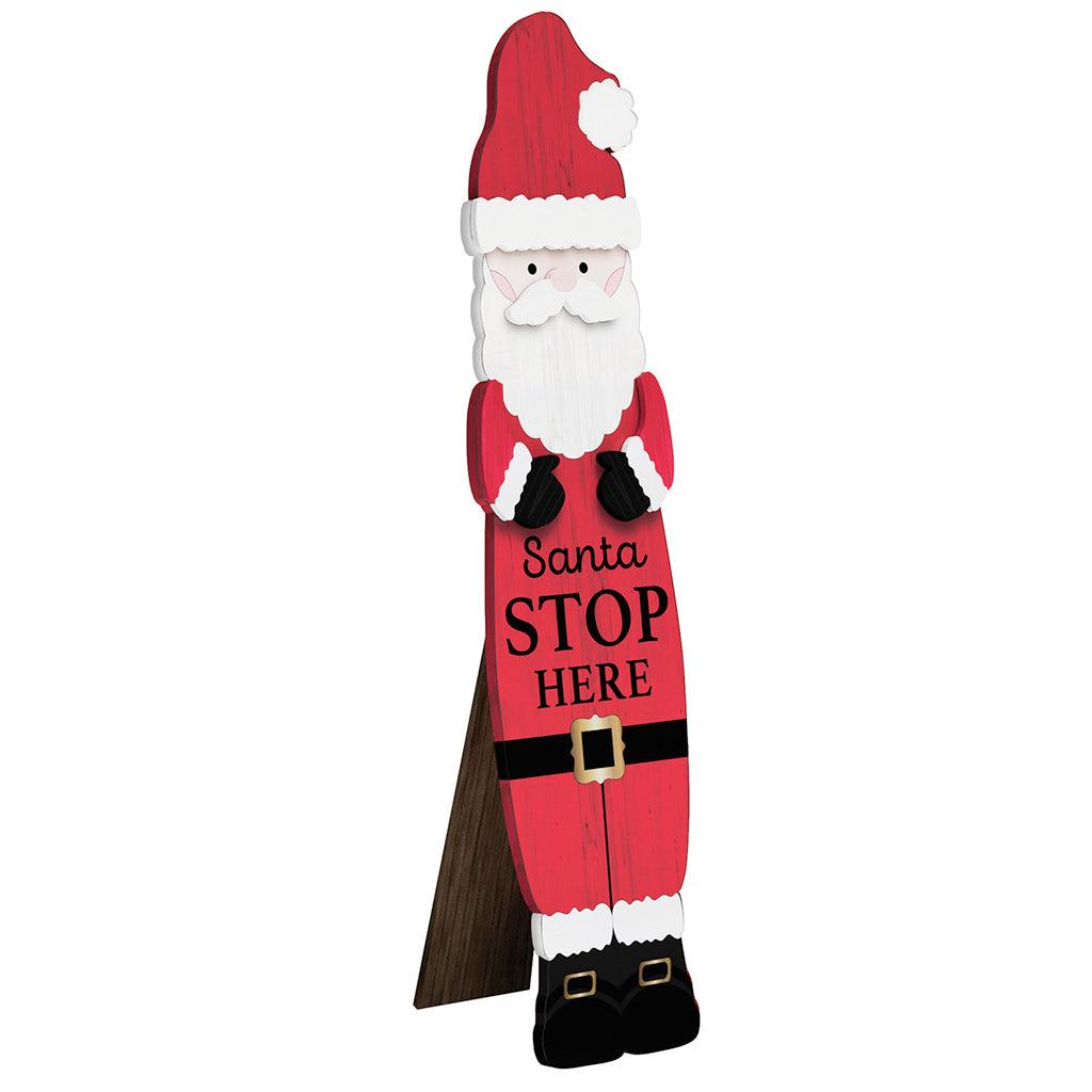 30&quot;H Santa Stop Here Sign Porch Leaner